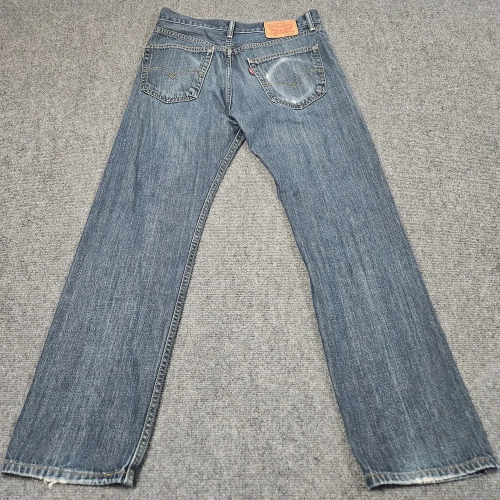 Levis 505 Regular Fit Jeans Mens 32x32 Blue Denim Straight Leg Casual Workwear